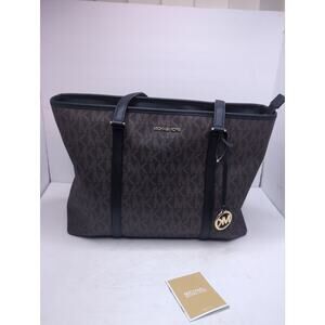 Michael Kors Jet Set Travel Large Tote Bag Brown MK Signature